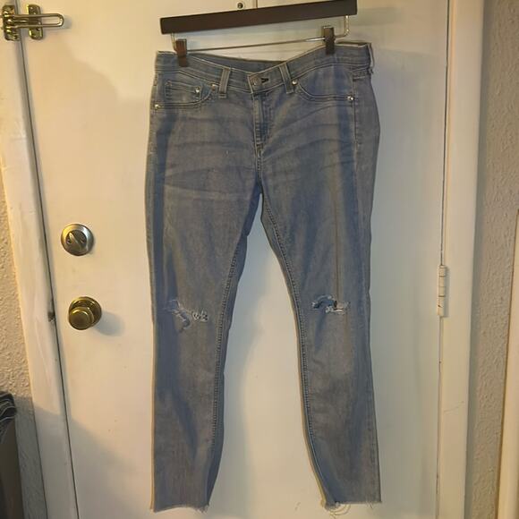 Rag & Bone Light Wash Distressed Skinny Jean 29 Winter Classic Boho Minimalist - Picture 2 of 13